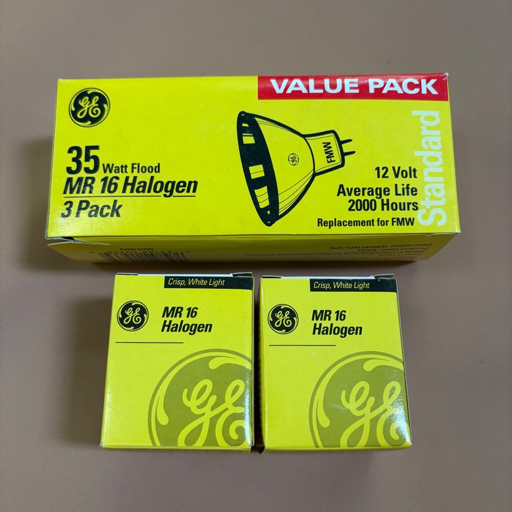 GE 35 Watt MR16 Halogen Flood Light Bulbs 12V FMW 40933 2 Bulbs New
